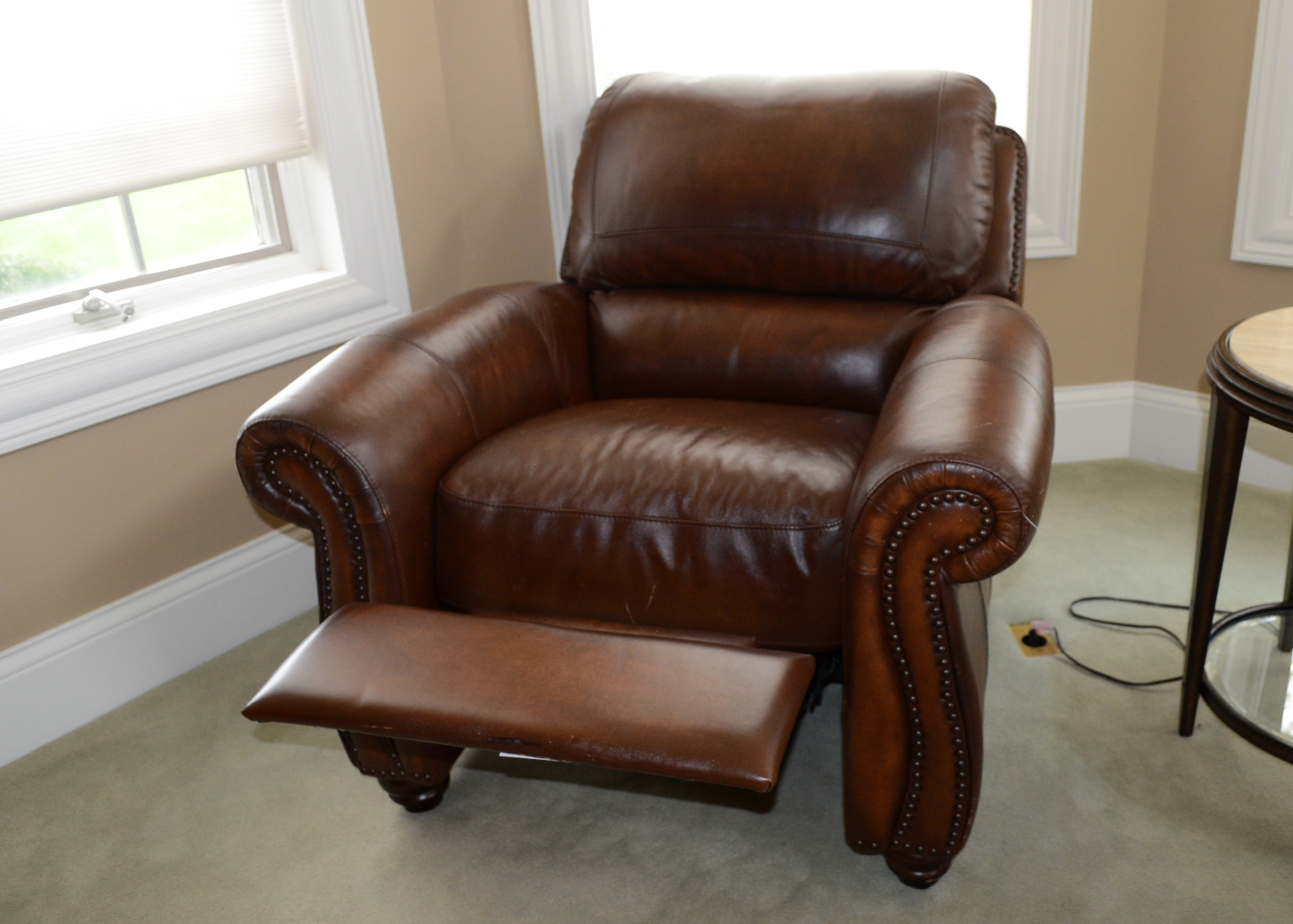 Leather Recliner With Nailhead Trim EBTH